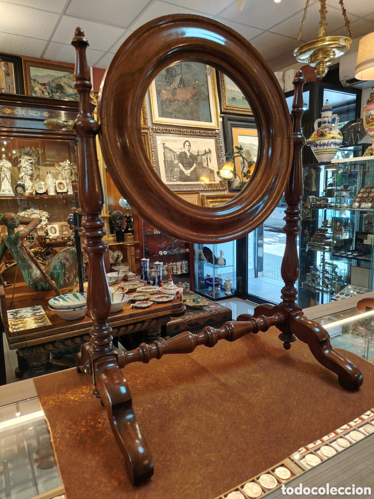 Antig&uuml;edades: ELEGANTE ESPEJO OSCILANTE DE TOCADOR ELABORADO EN MADERA CAOBA 44CM ANCHO 62CM ALTO 34CM FONDO