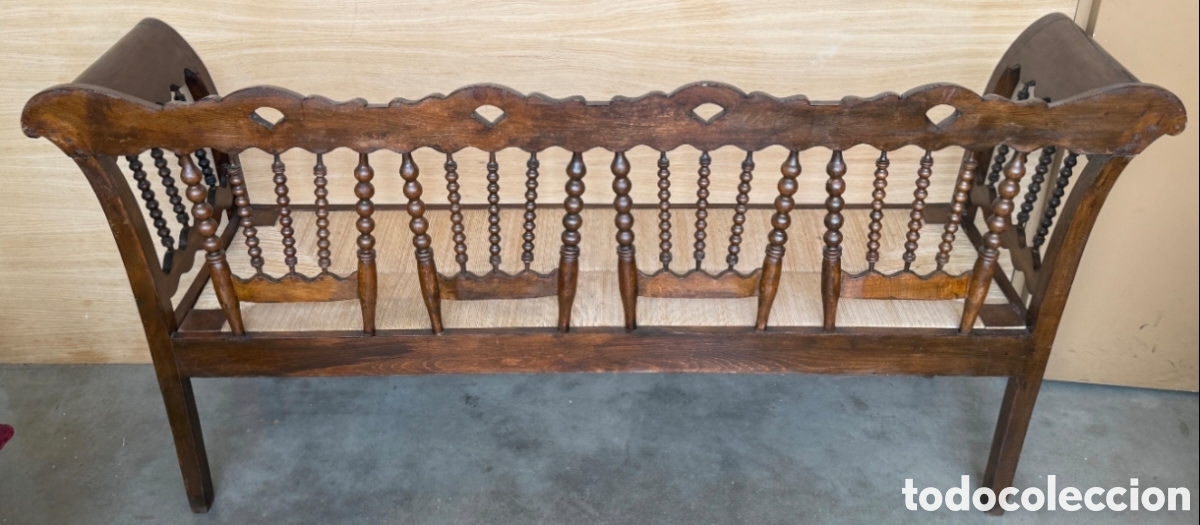 Antig&uuml;edades: Sof&aacute; antiguo enea y madera - Foto 2