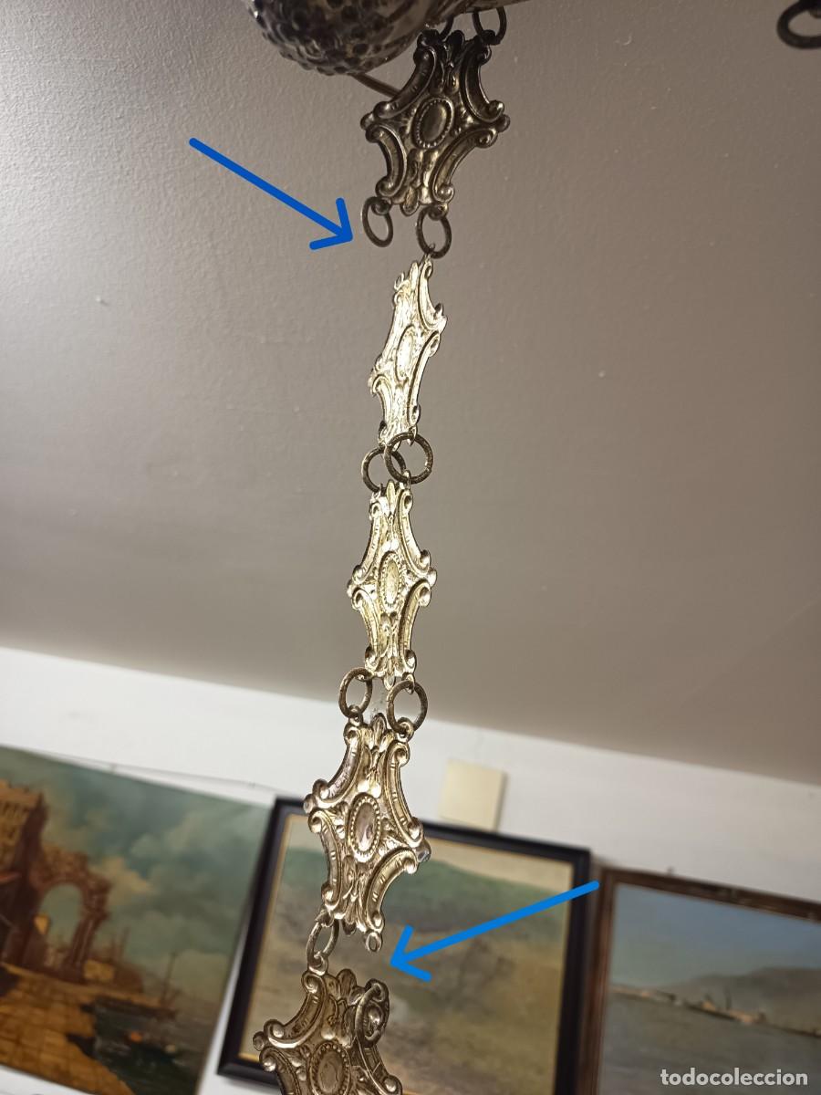 Antig&uuml;edades: L&aacute;mpara aceitera plateada -Votiva - Foto 12