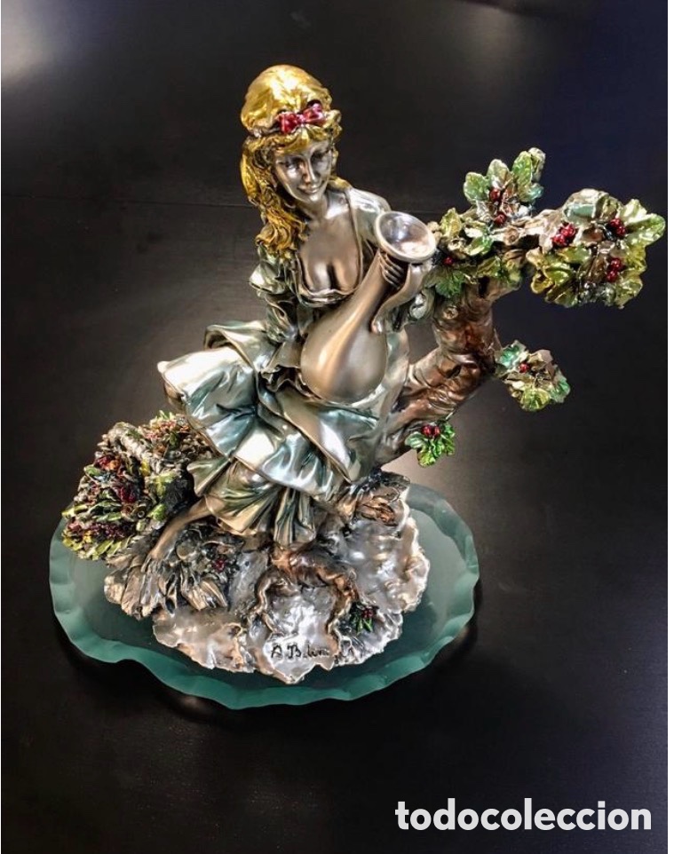 Antig&uuml;edades: Escultura Auro Belcari - Plata de Ley 925 Laminada - Brunel Italia (Con Certificado) - +35cm