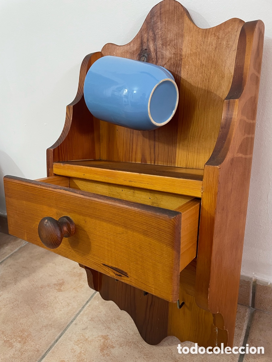 Antig&uuml;edades: Mueble de pared r&uacute;stico de madera - Foto 3