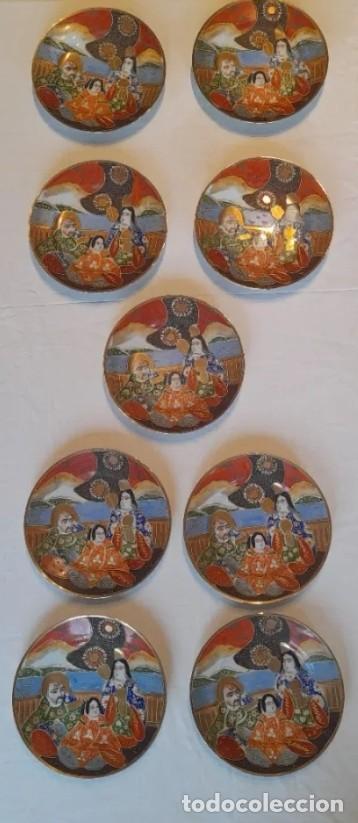 Antig&uuml;edades: Conjunto de 9 platos Satsuma - Foto 3