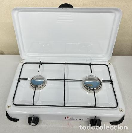 Antig&uuml;edades: Cocina a gas portatil de dos fuegos