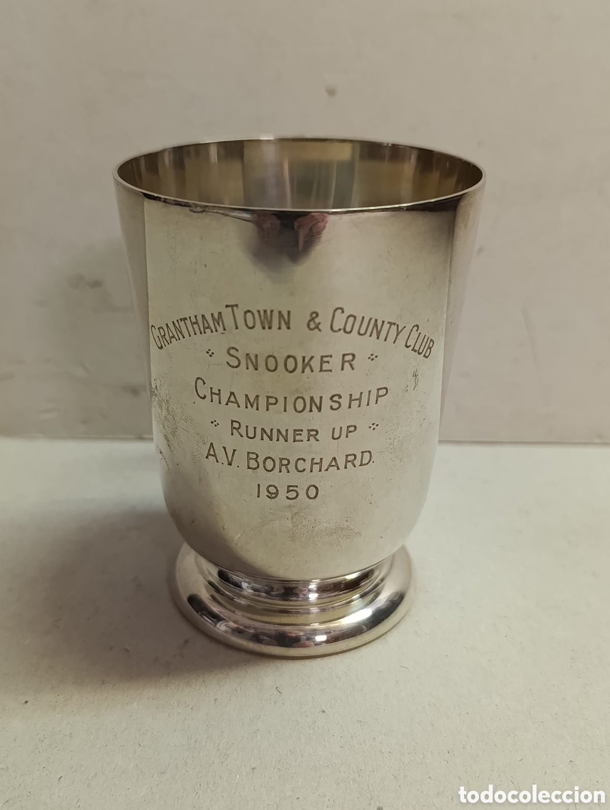 Antig&uuml;edades: COPA TROFEO EN METAL PLATEADO. EPNS ASB. MARCAS. 1950