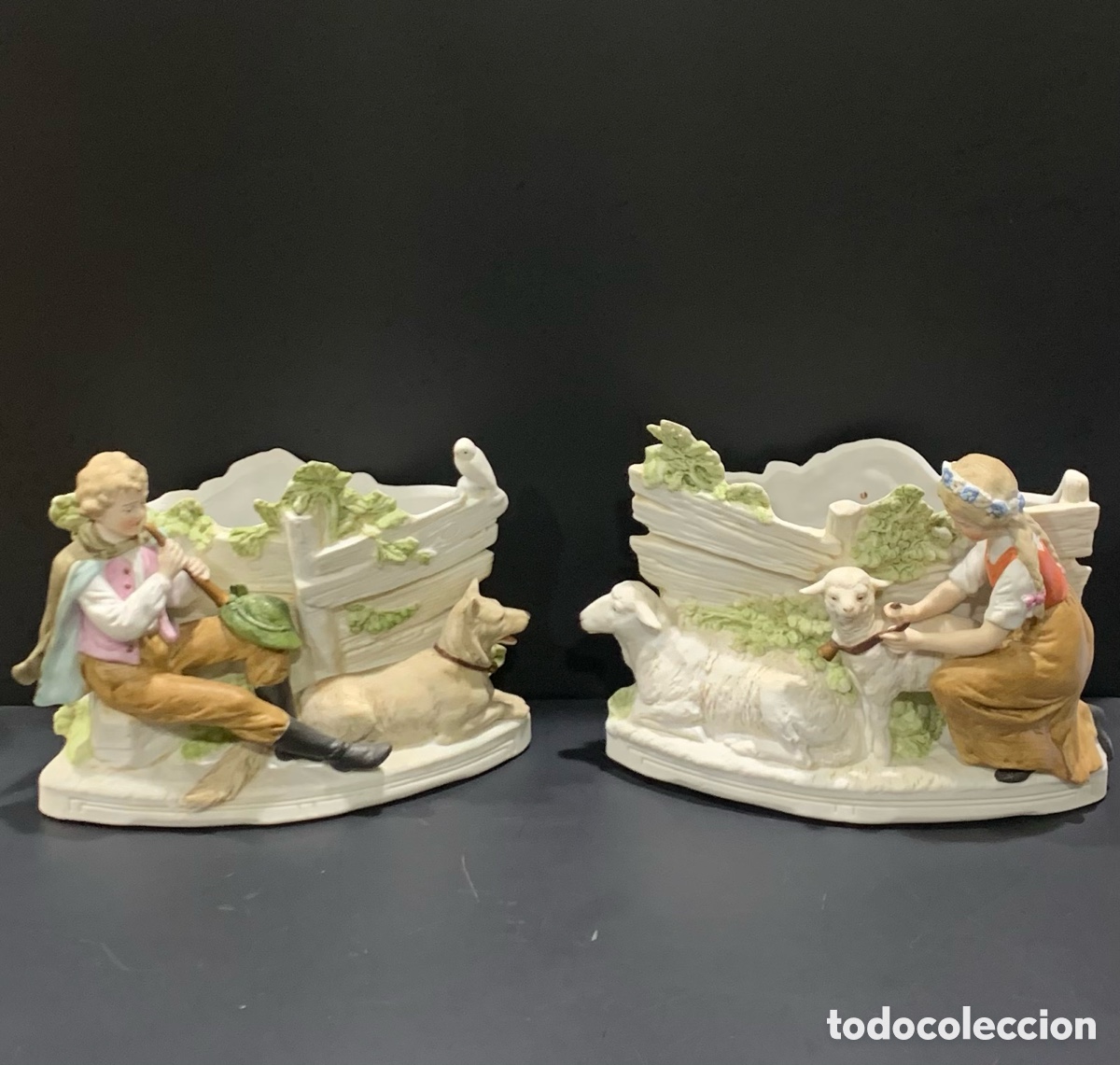 Antig&uuml;edades: Jardineras de biscuit. 1900 - Foto 1