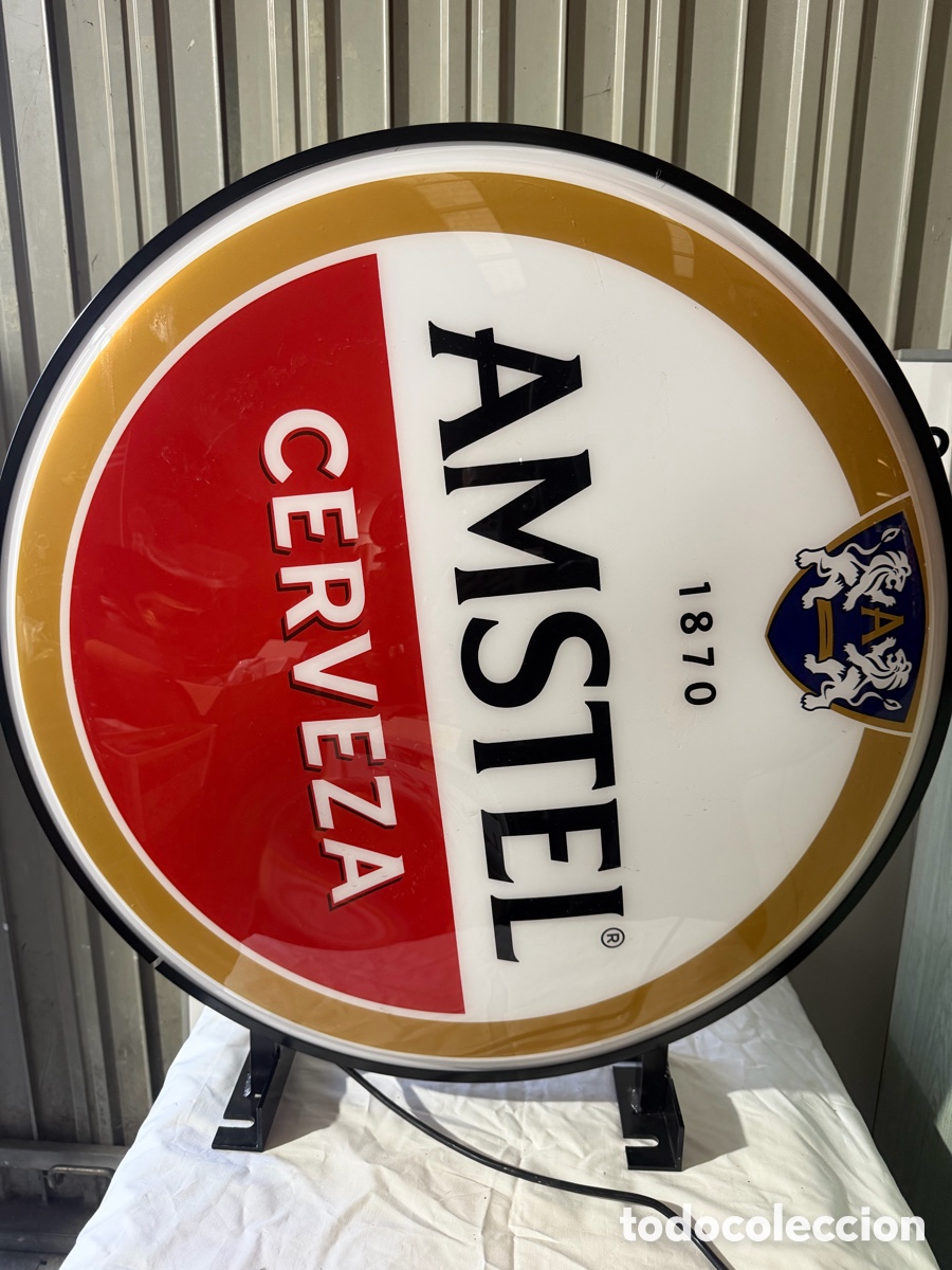 Antig&uuml;edades: R&oacute;tulo Luminoso Amstel 74 cm - Foto 2