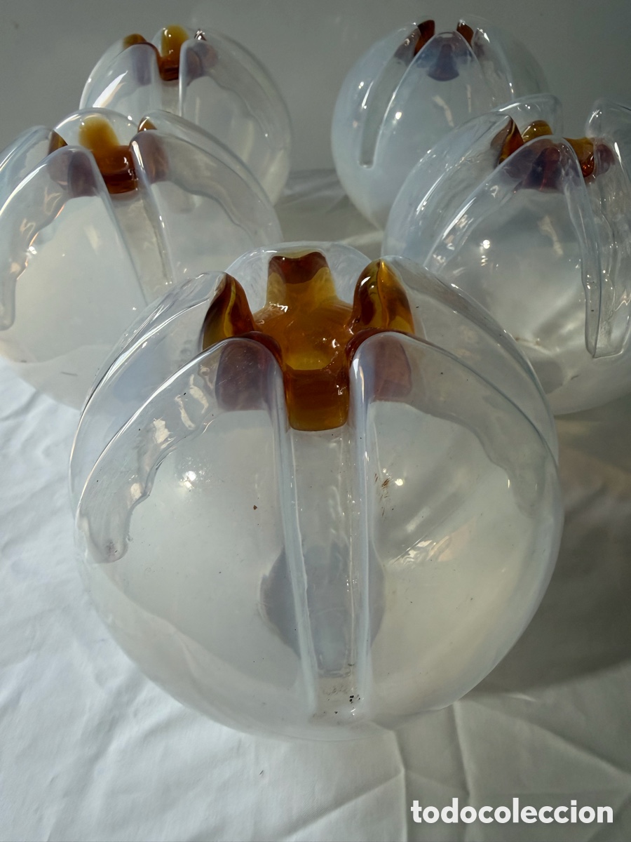 Antig&uuml;edades: Lote de 5 Tulipas de Cristal de Murano - Foto 2