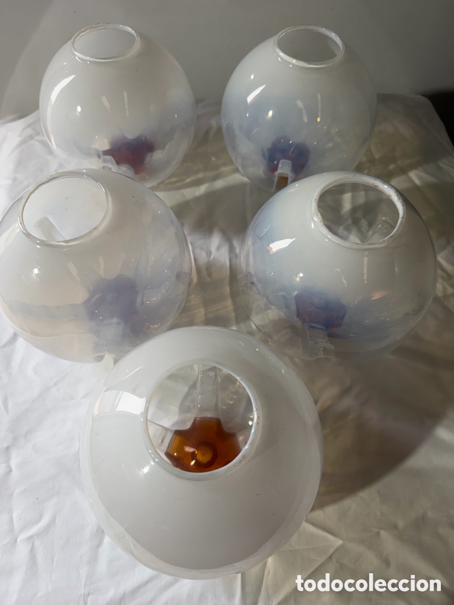 Antig&uuml;edades: Lote de 5 Tulipas de Cristal de Murano - Foto 3