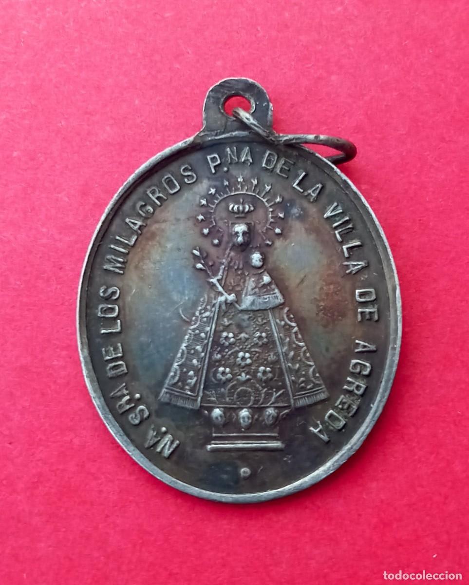Antig&uuml;edades: Medalla Siglo XIX Virgen de los Milagros. Agreda. Soria. San Jos&eacute;.