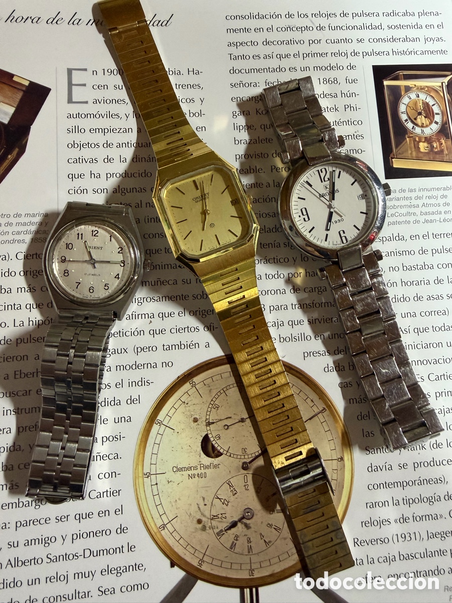 Antig&uuml;edades: Lote de 3 Relojes Vintage Orient y Kronos