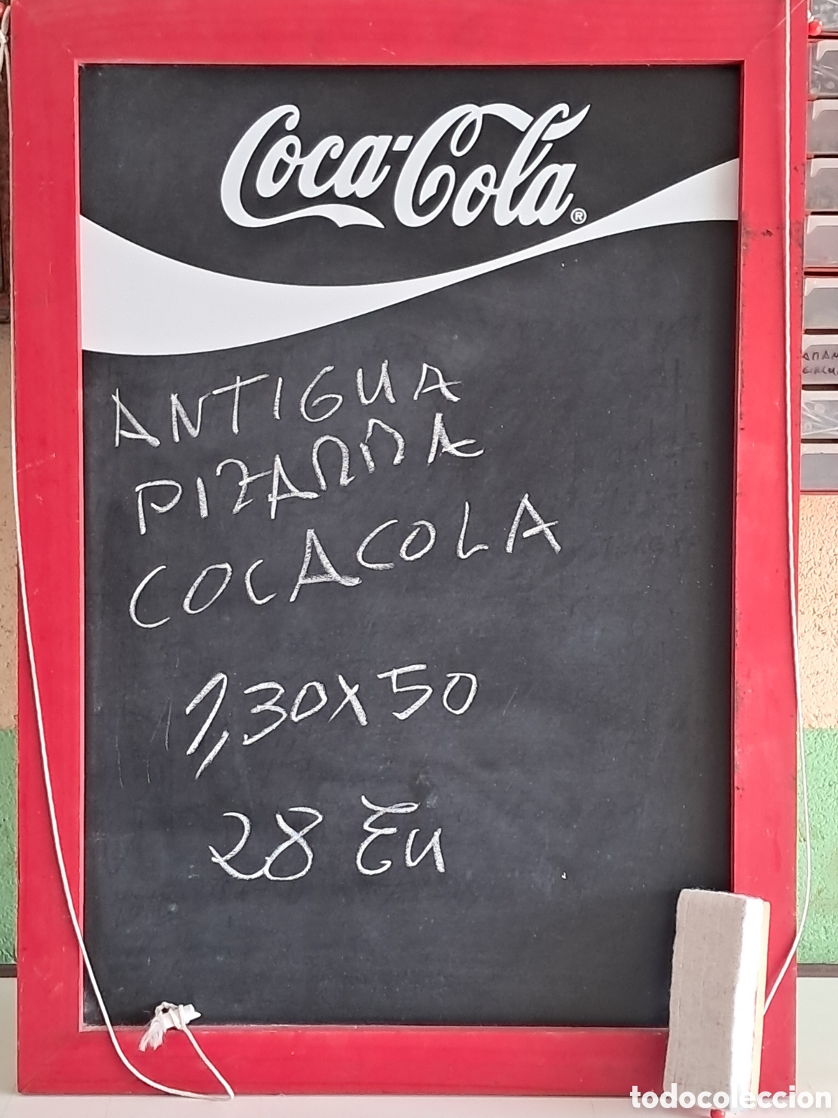 Antig&uuml;edades: Pizarra antigua de cocacola