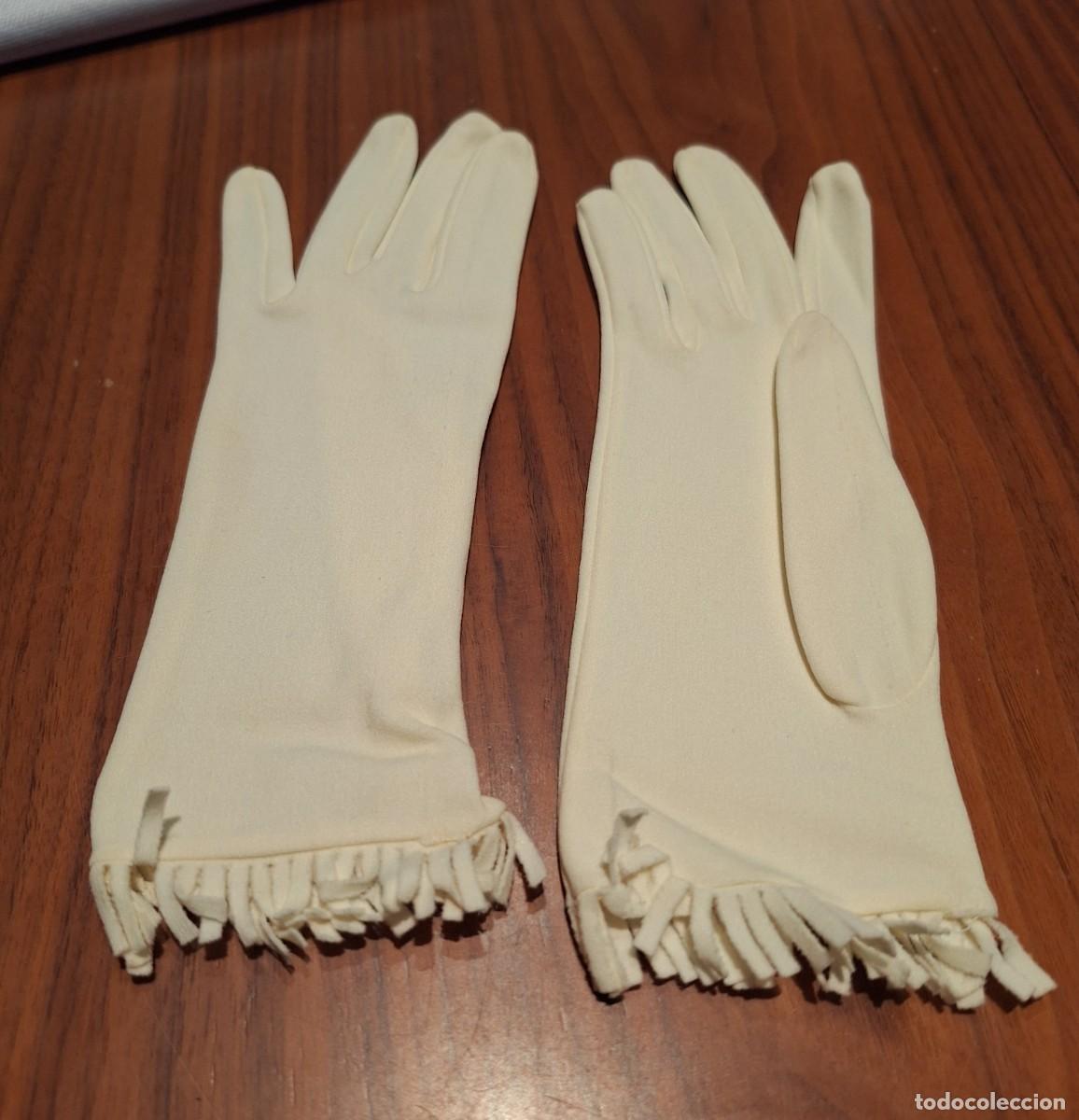 Antig&uuml;edades: Guantes blancos de algod&oacute;n el&aacute;stico - Foto 2