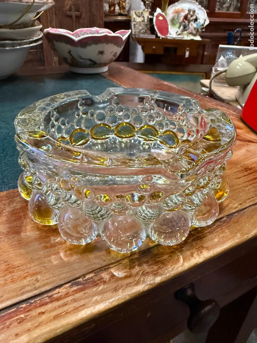 Antiquit&eacute;s: BONITO CENICERO CRISTAL DE MURANO - MEDIDA 15X5,5 CM
