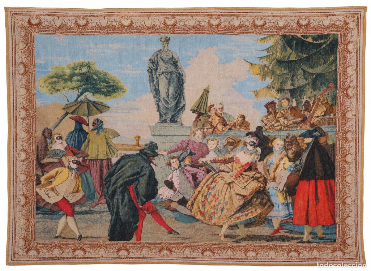 Antig&uuml;edades: EL MINUETO (TRAS GIOVANNI DOMENICO TIEPOLO) GRAN TAPIZ DE FINALES DEL SIGLO XIX. 169 X 216 CM.