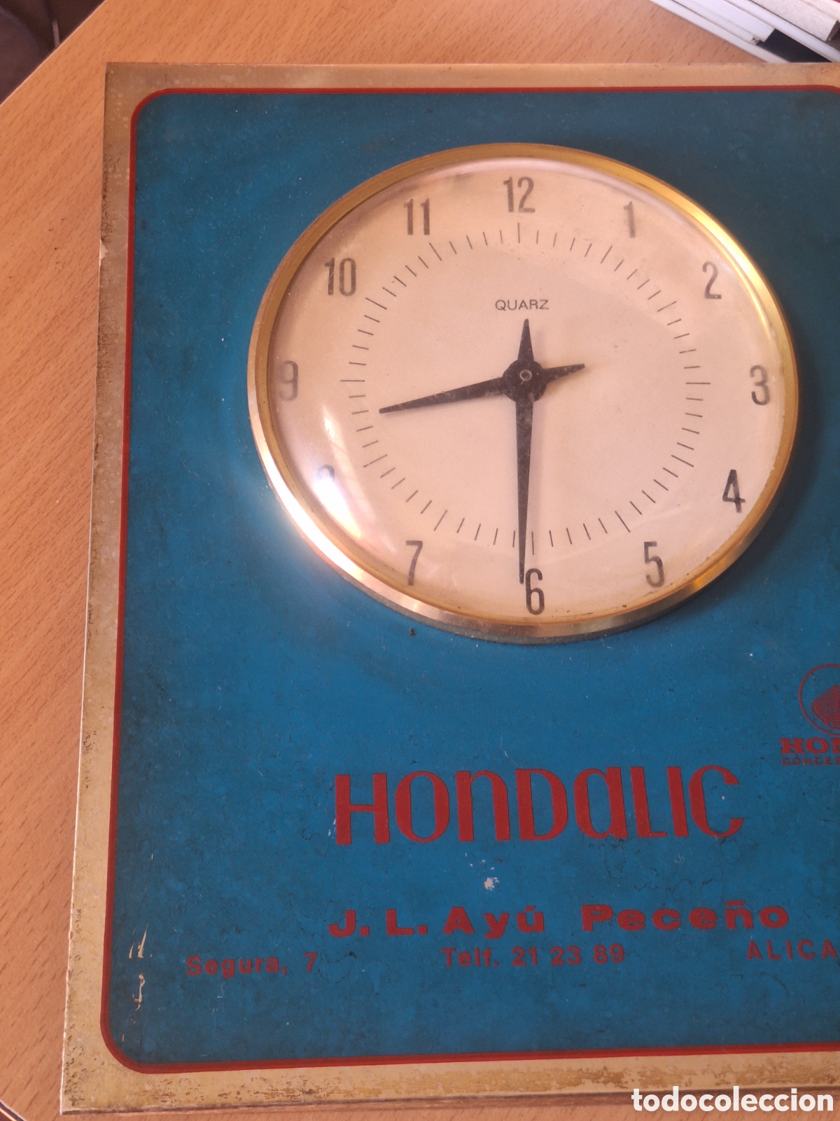 Antig&uuml;edades: Reloj de pared Hondalic . Honda concesionario. Alicante