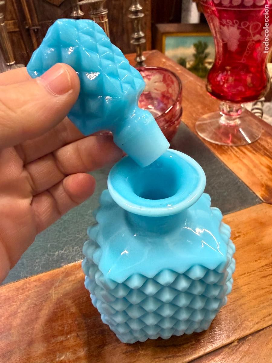 Antig&uuml;edades: ANTIGUA BOTELLA DE OPALINA - MEDIDA TOTAL 16 CM - Foto 6