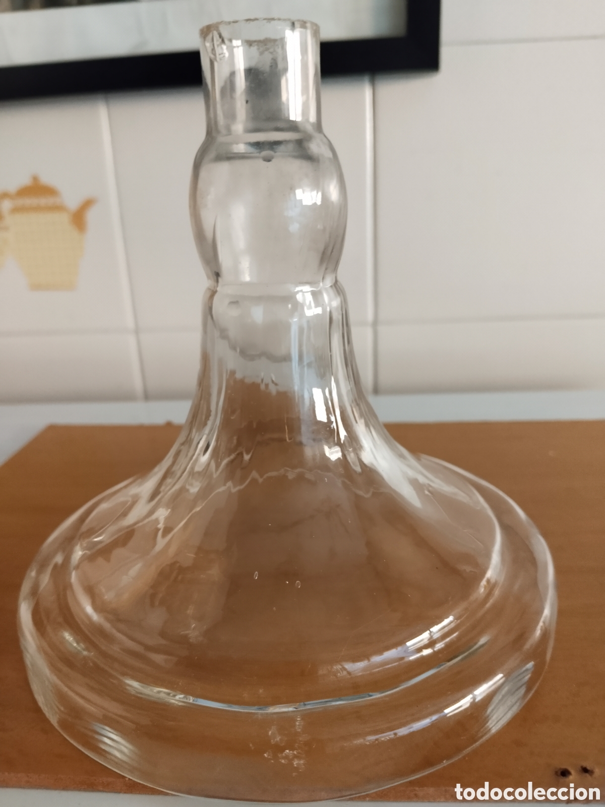 Antig&uuml;edades: Base en cristal para lampara o diferentes utilidades