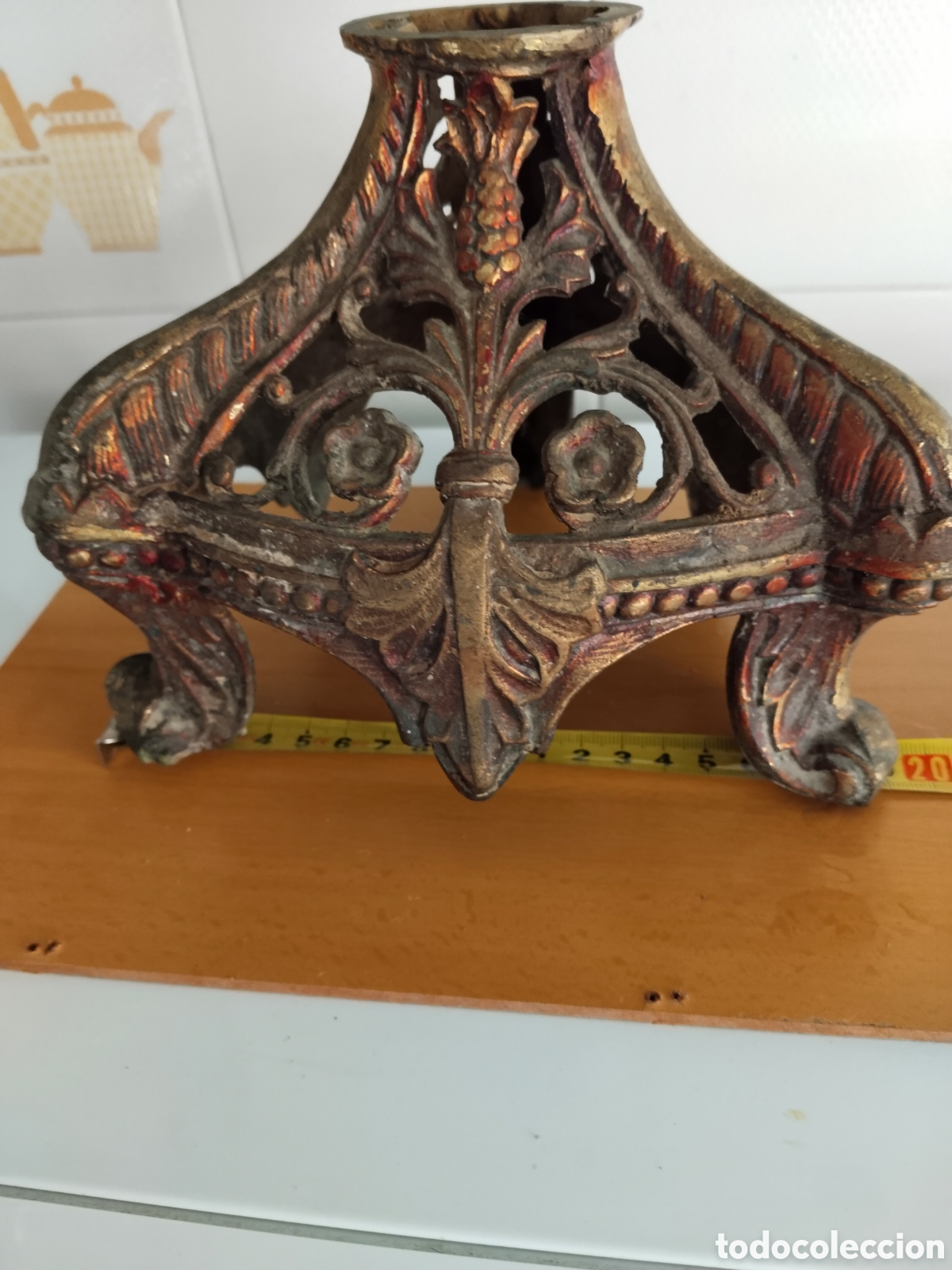 Antig&uuml;edades: BASE DE CANDELERO DE IGLESIA - Foto 4