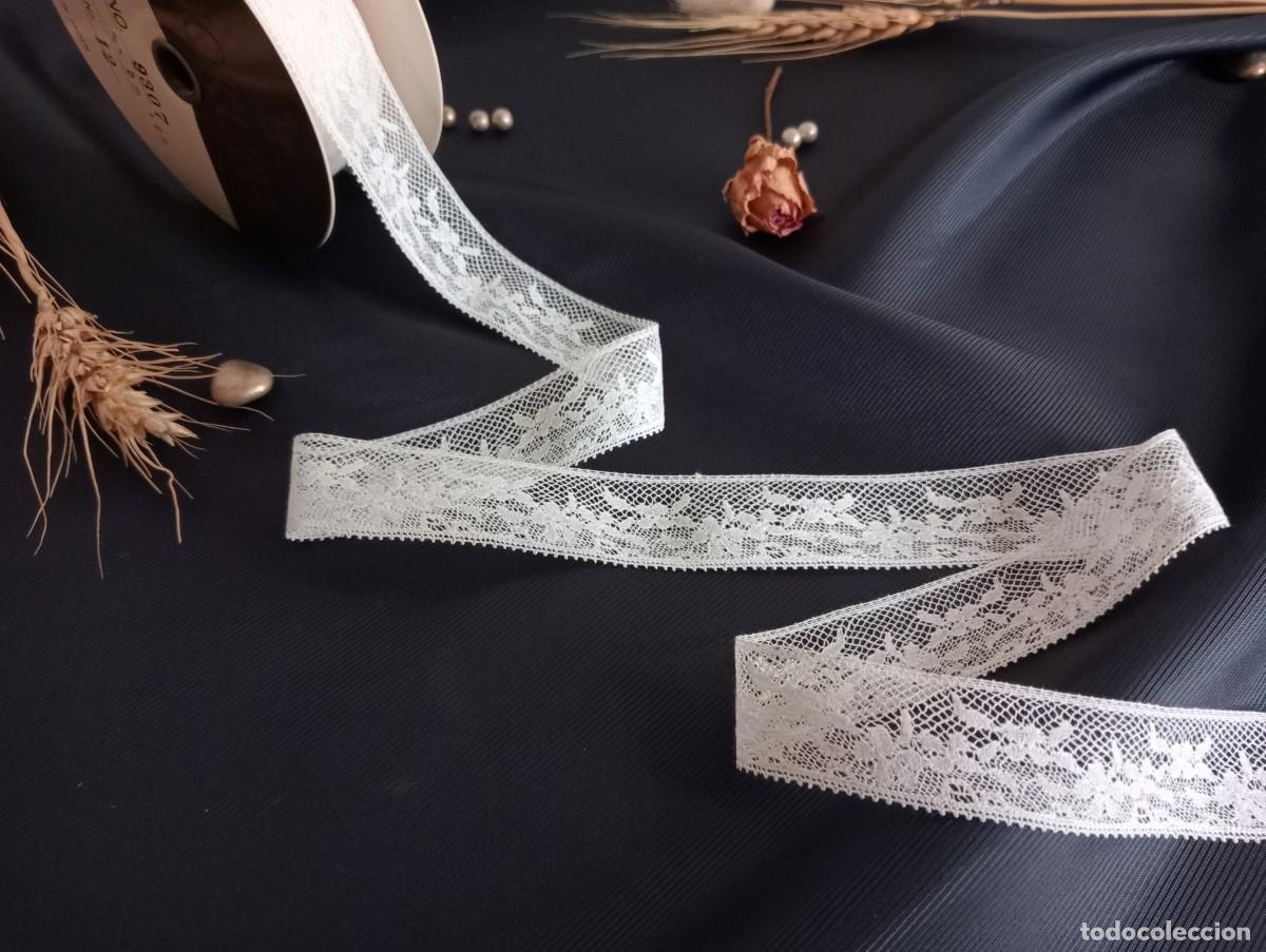 Antig&uuml;edades: ANTIGUA PUNTILLA DE ALGOD&Oacute;N A&Ntilde;OS 50 &ndash; 11 METROS &ndash; 22 MM