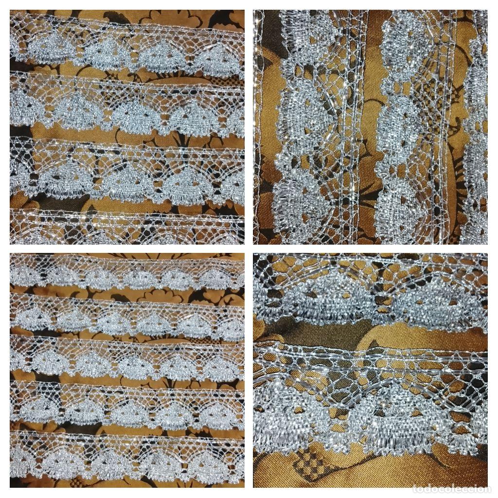 Antig&uuml;edades: 5 METROS X 5 CM ENCAJE PUNTILLA METALIZADA PLATEADO COLOR PLATA IDEAL VIRGEN SEMANA SANTA