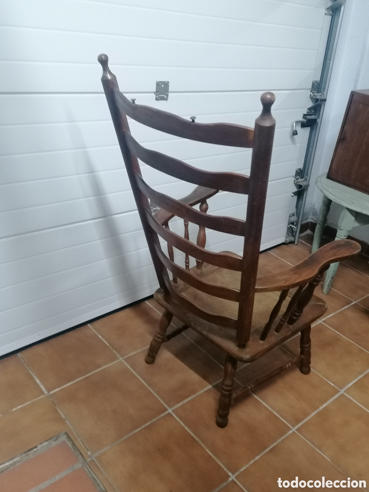 Antig&uuml;edades: Sill&oacute;n de escalera r&uacute;stico antiguo - Foto 7