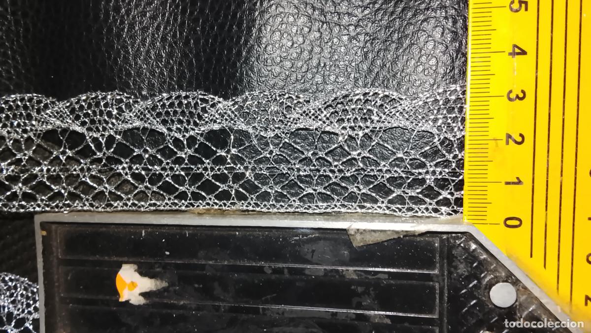 Antig&uuml;edades: 8 METROS X 3,5 CM ENCAJE PUNTILLA METALIZADA PLATEADO COLOR PLATA IDEAL VIRGEN SEMANA SANTA