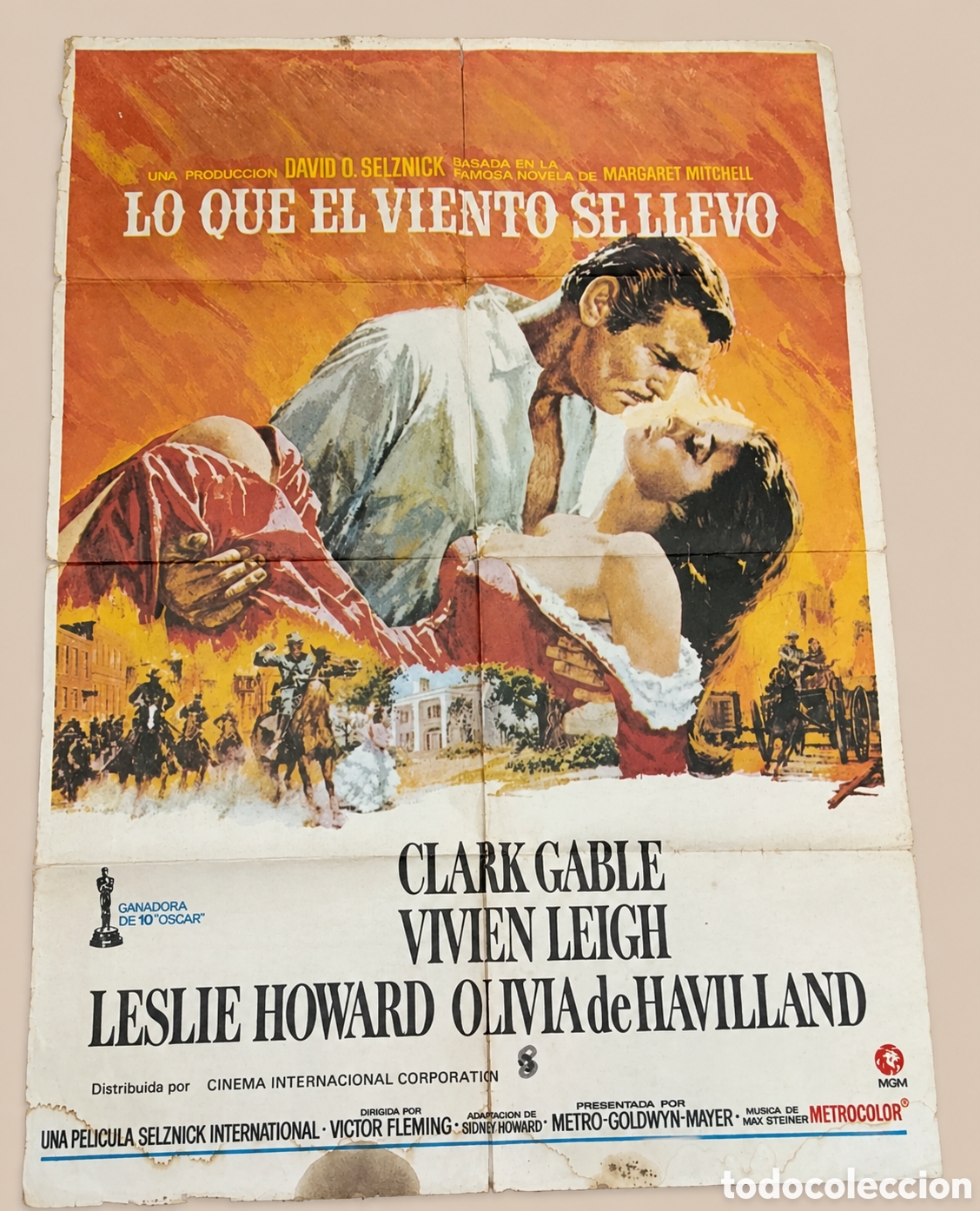 Antig&uuml;edades: Poster / Cartel de Cine Original &rdquo;Lo Que El Viento Se Llev&oacute;&rdquo; (Gone With The Wind)