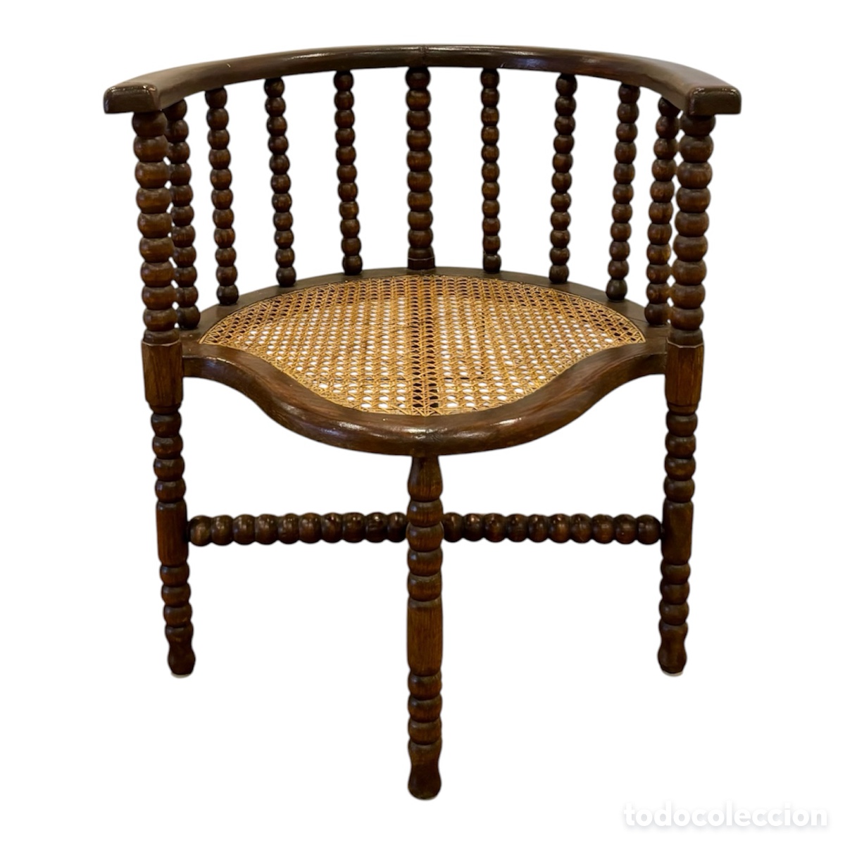 Antig&uuml;edades: Silla esquinera bobbin Circa 1.890.
