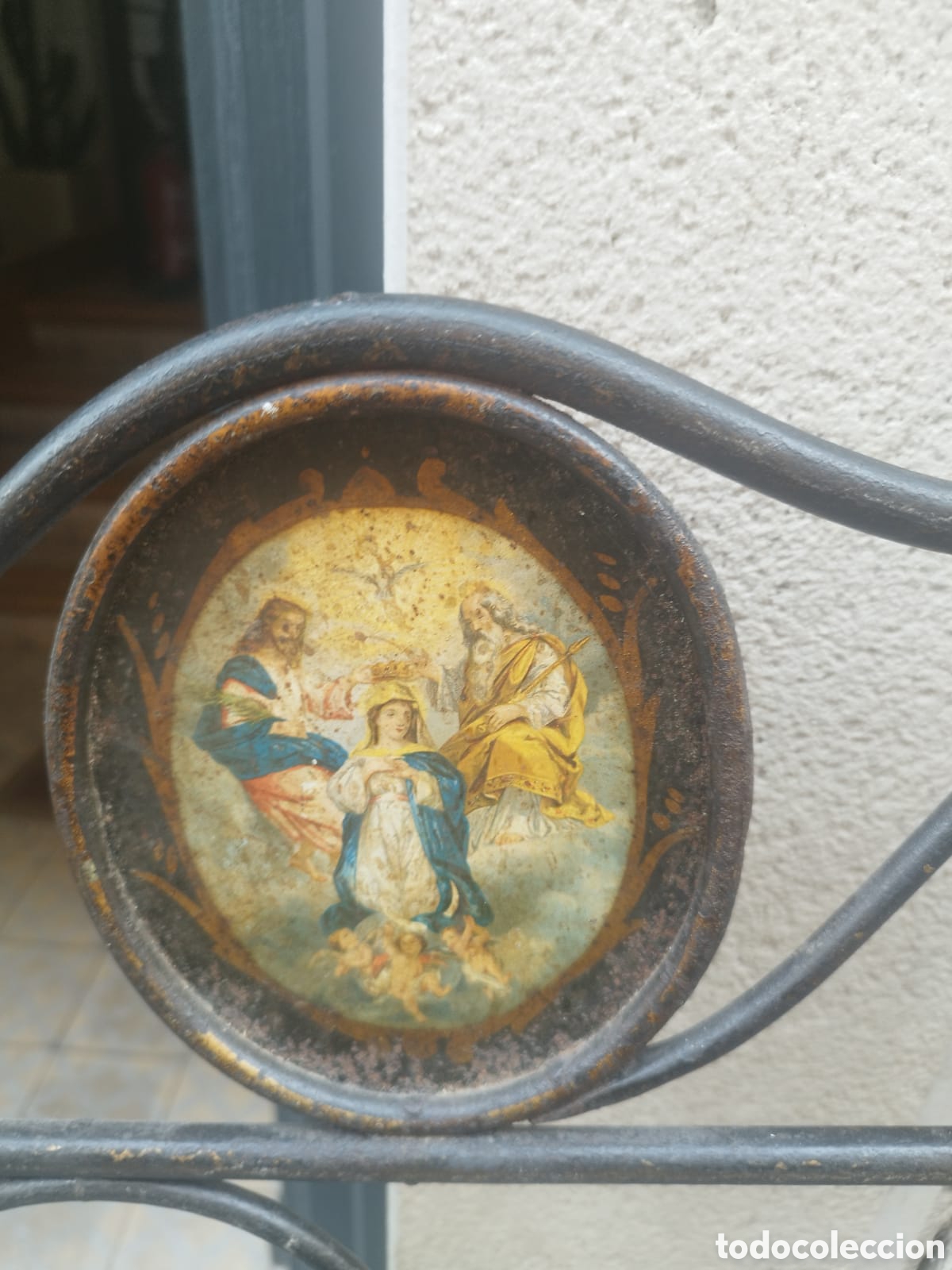 Antig&uuml;edades: Cama con pinturas siglo diecinueve - Foto 2