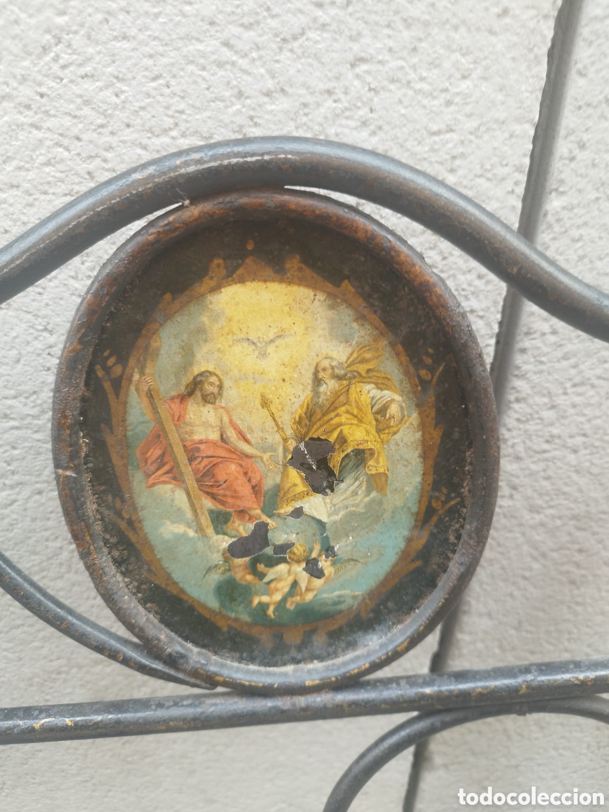 Antig&uuml;edades: Cama con pinturas siglo diecinueve - Foto 3
