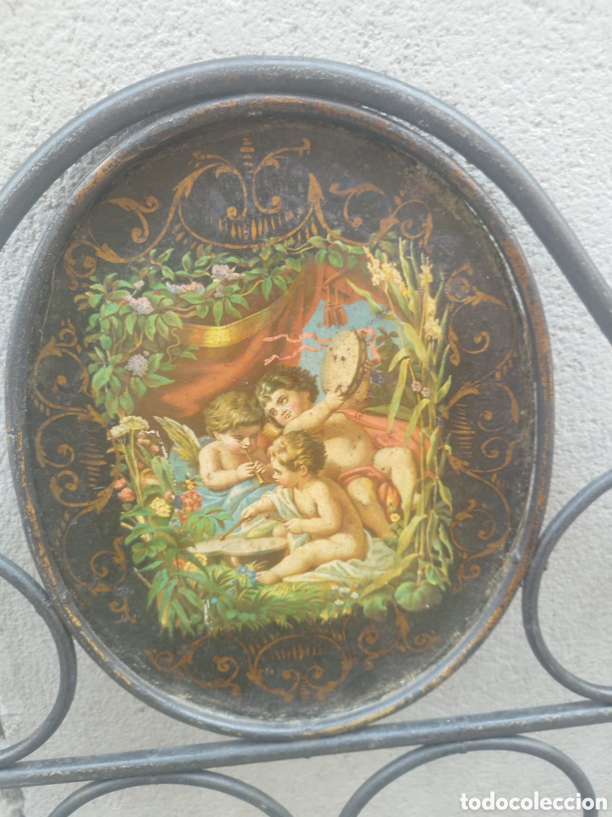 Antig&uuml;edades: Cama con pinturas siglo diecinueve - Foto 4