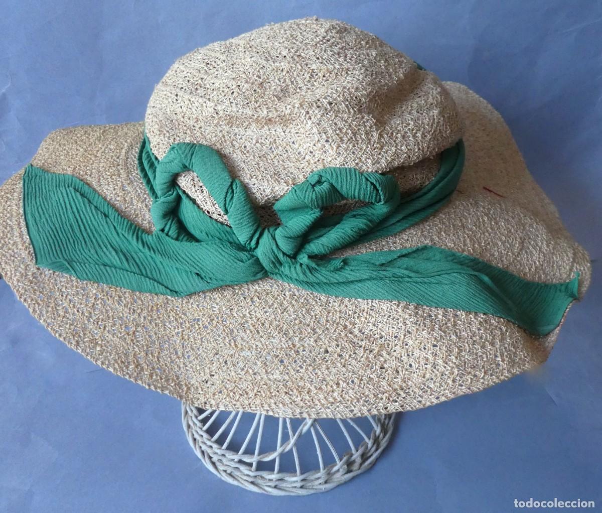 Antig&uuml;edades: ANTIGUO SOMBRERO DE RAFIA .- ALTA COSTURA