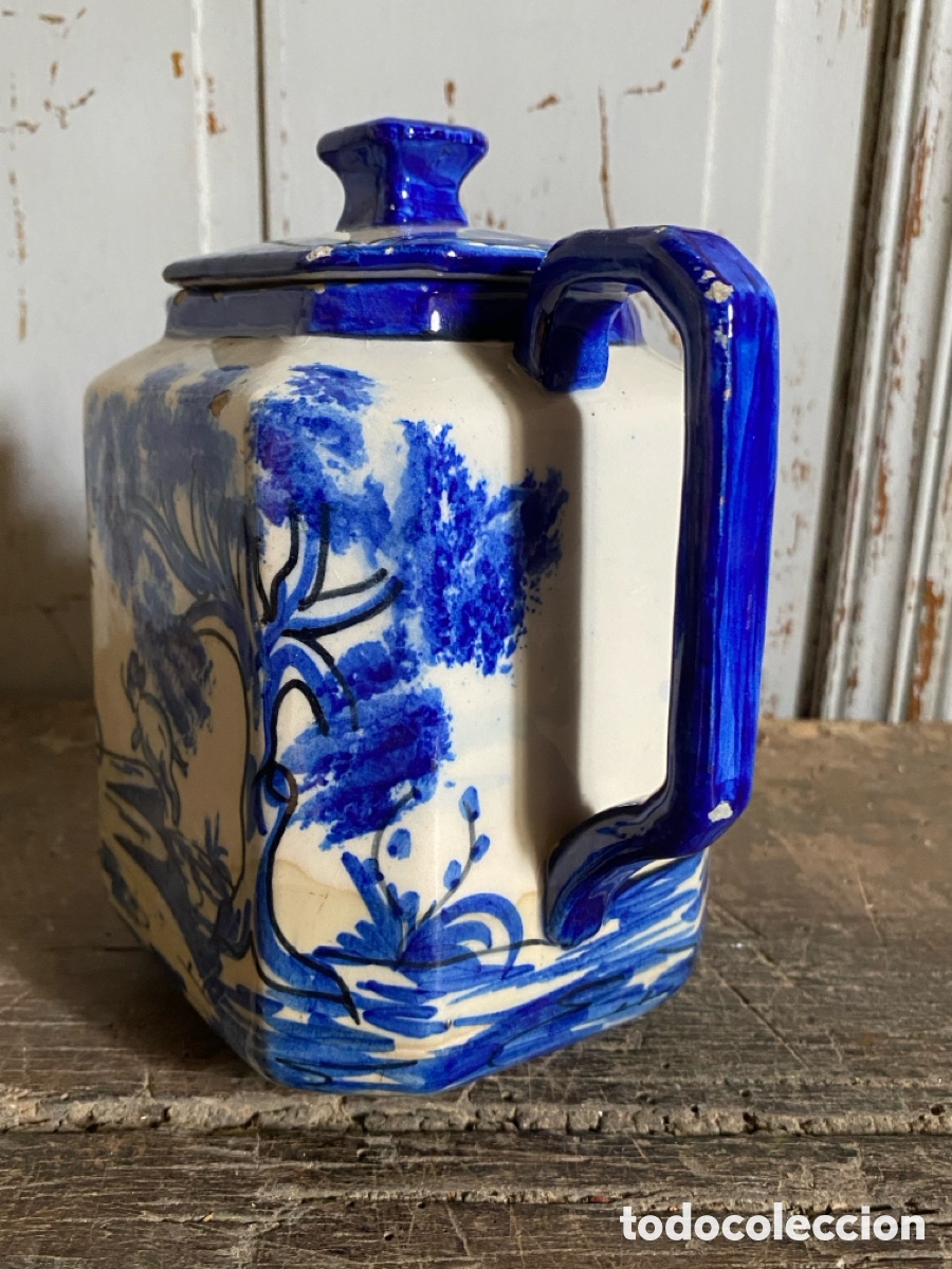 Antig&uuml;edades: Antigua Tetera Hexagonal de Loza &ndash; Estilo Chinoise - Foto 5