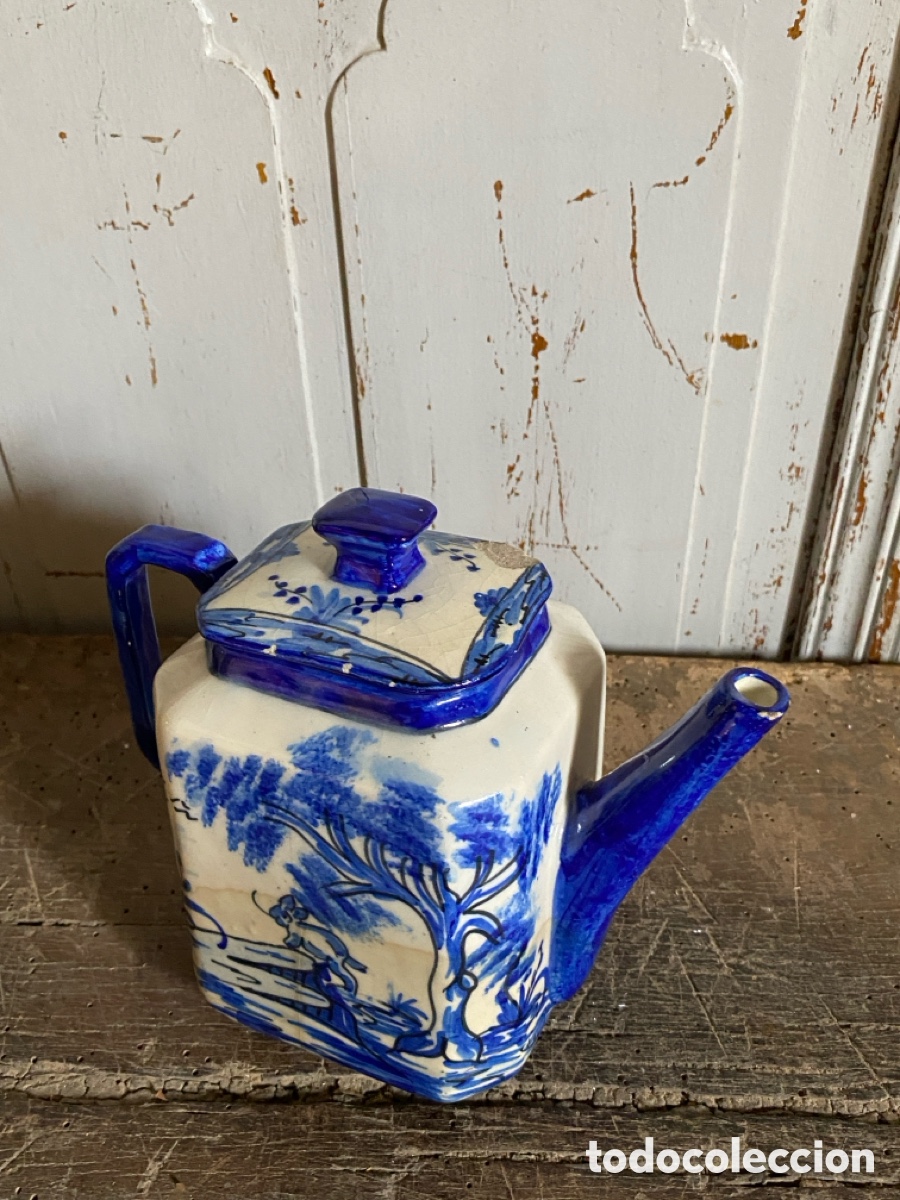Antig&uuml;edades: Antigua Tetera Hexagonal de Loza &ndash; Estilo Chinoise - Foto 9