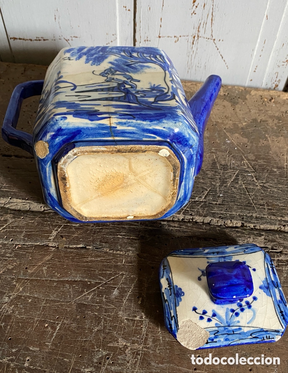 Antig&uuml;edades: Antigua Tetera Hexagonal de Loza &ndash; Estilo Chinoise - Foto 12