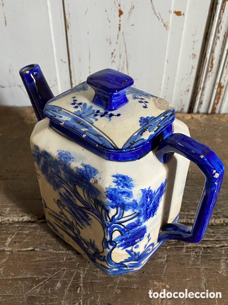 Antig&uuml;edades: Antigua Tetera Hexagonal de Loza &ndash; Estilo Chinoise - Foto 16