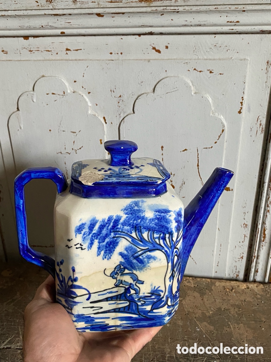 Antig&uuml;edades: Antigua Tetera Hexagonal de Loza &ndash; Estilo Chinoise - Foto 17