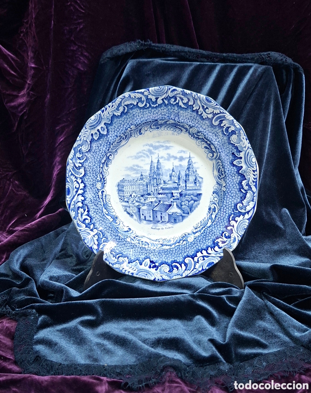 Antig&uuml;edades: Plato original del Siglo XIX de la Real F&aacute;brica de Sargadelos