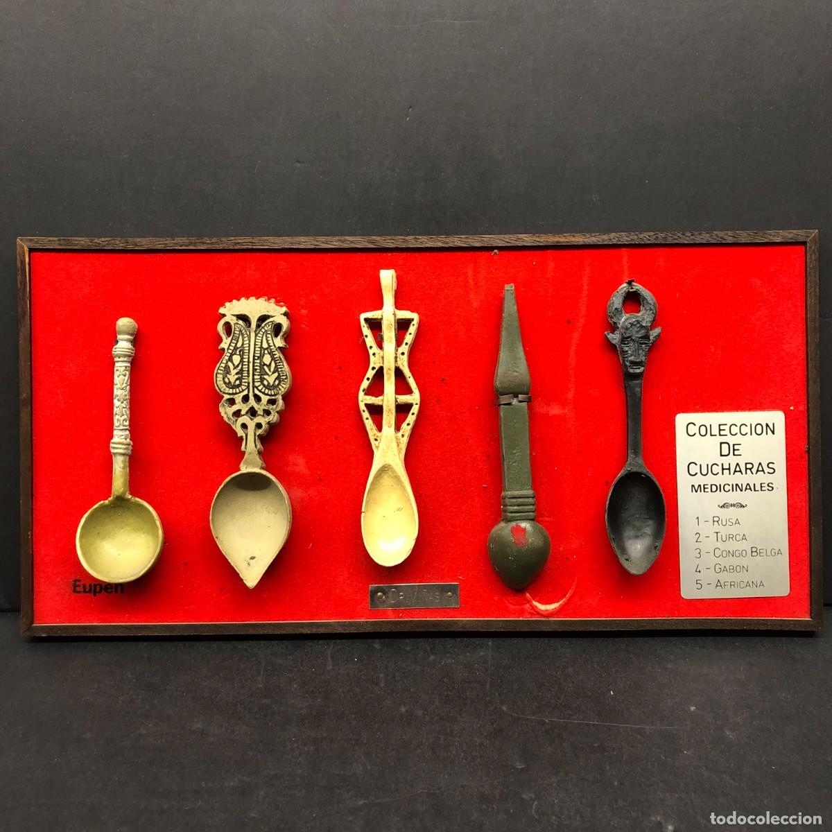 Antig&uuml;edades: ANTIGUA COLECCI&Oacute;N DE CUCHARAS MEDICINALES - RUSIA, TURQUIA, CONGO, GABON & AFRICA - EUPEN / 1606