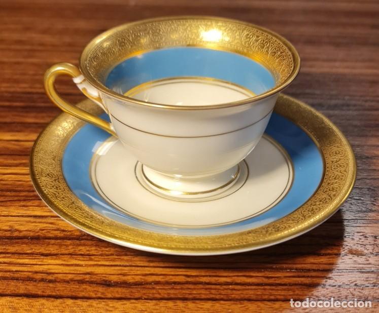Antig&uuml;edades: Taza y platillo de t&eacute;/caf&eacute; Rosenthal Ivory Bavaria patron Empire