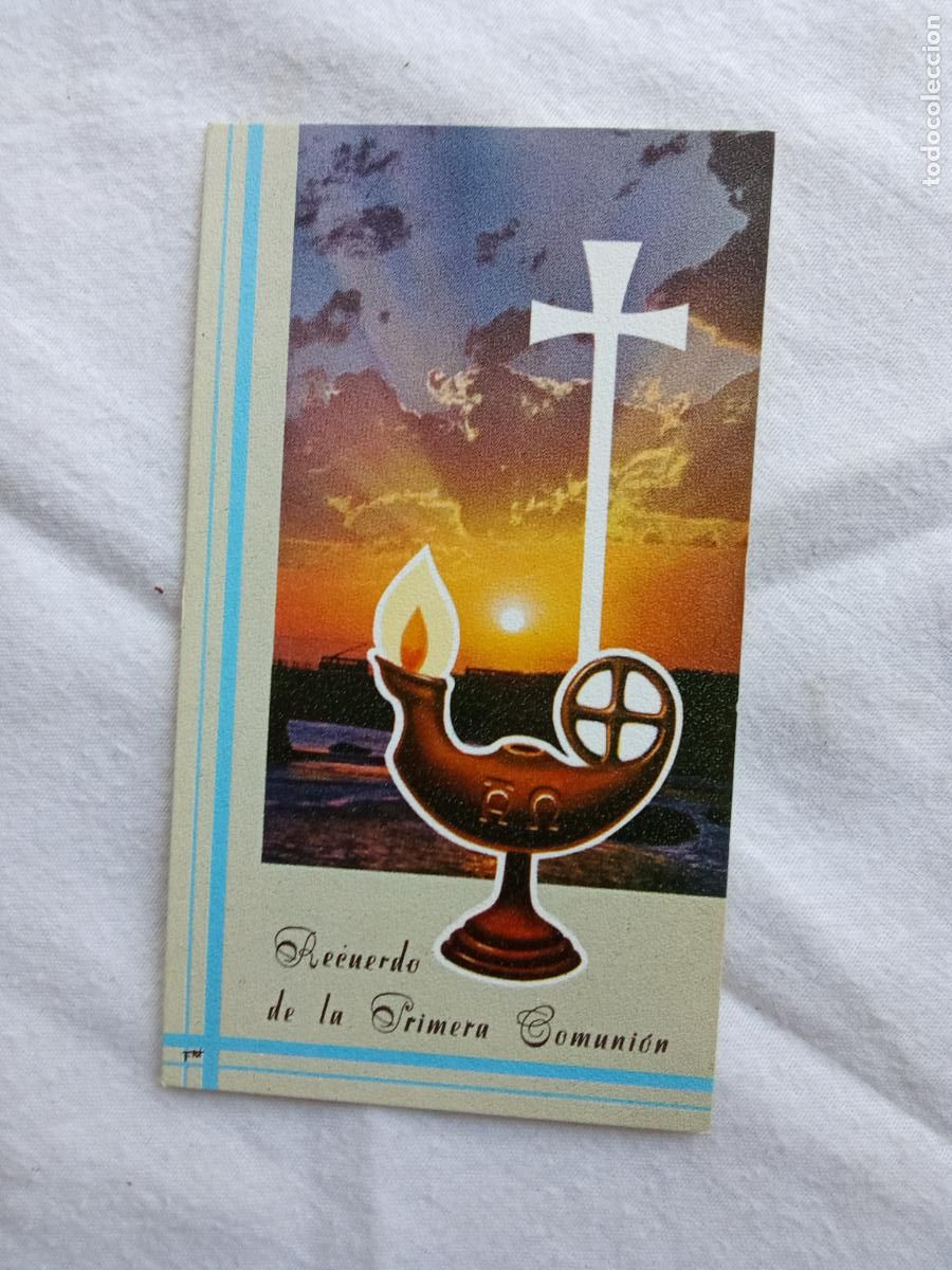 Antig&uuml;edades: Tarjeta recodatorio primera comuni&oacute;n Pedreguer 3 de Mayo 1969 P.374