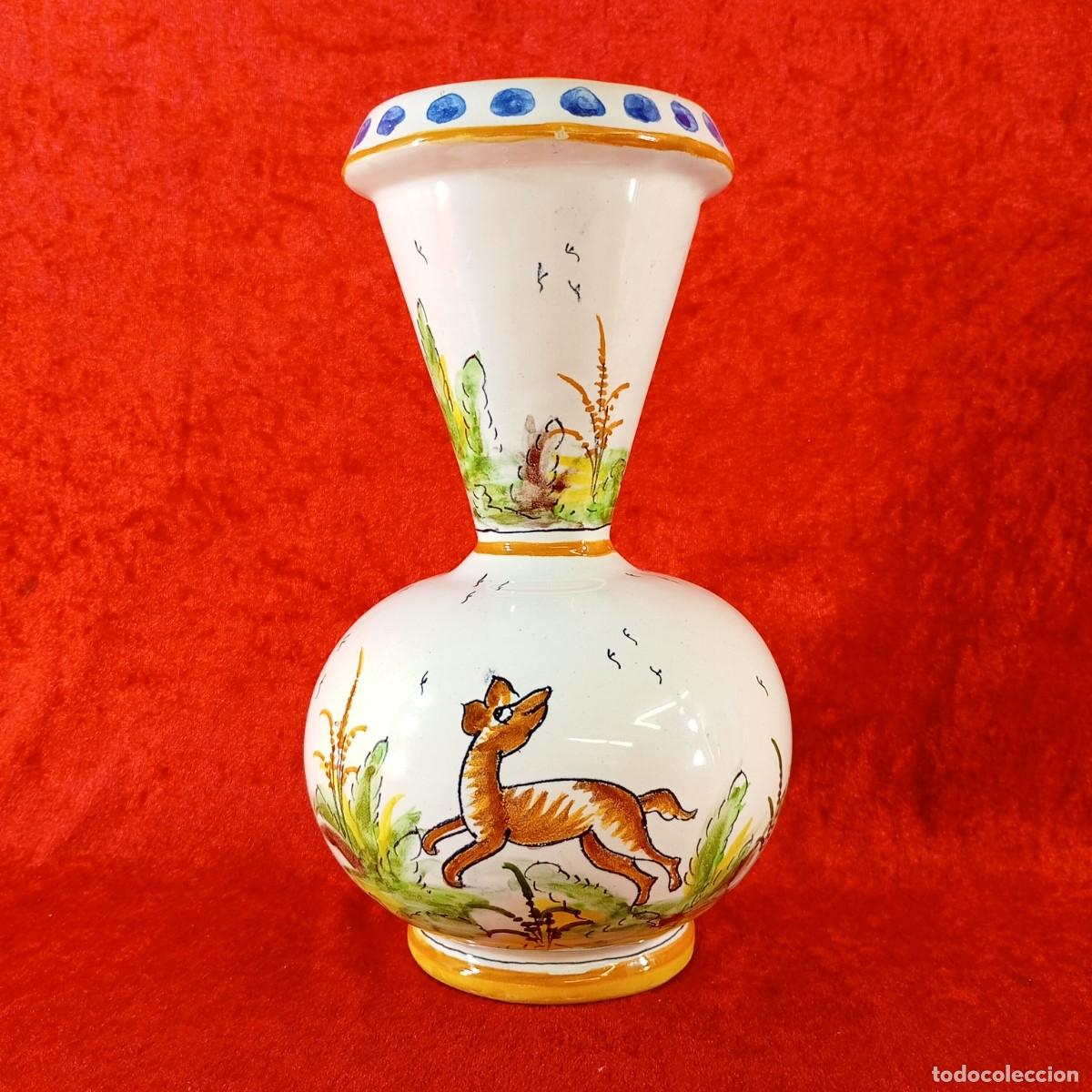 Antiguidades: ANTIGUO JARR&Oacute;N DE CERAMICA ESPA&Ntilde;OL - DE &Eacute;POCA - PINTADO A MANO - 14 CM X 24,5 CM / 1615