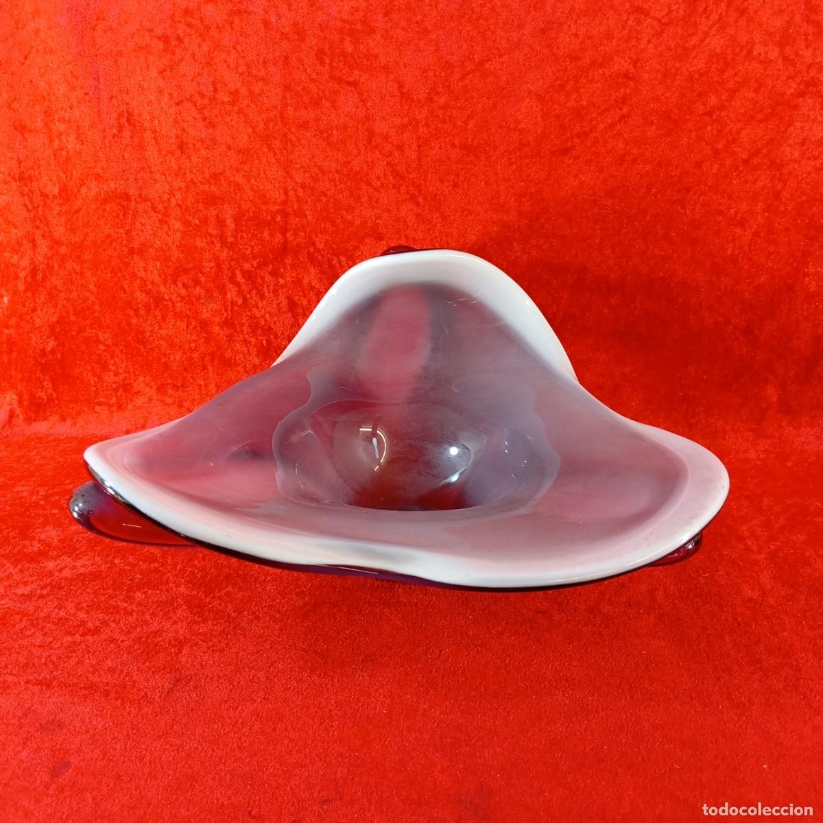 Antig&uuml;edades: PRECIOSO CUENCO DE VIDRIO ART&Iacute;STICO MURANO - SIGLO XX - ESTILO ITALIANO - 16 CM X 32,3 CM / 1618