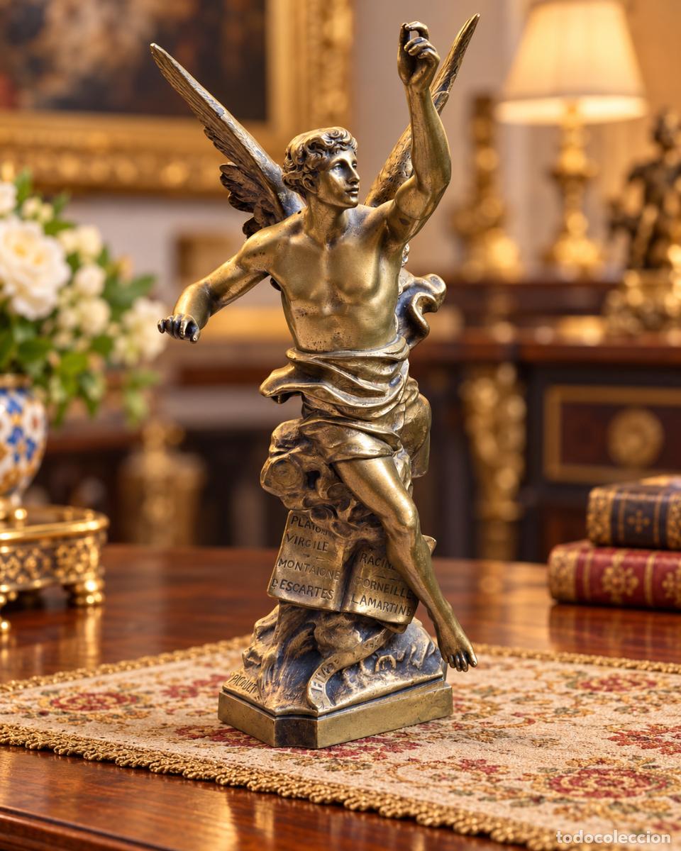 Antig&uuml;edades: Escultura La Pens&eacute;e, modelo &Eacute;mile-Louis Picault, firmada PICAULT, 30 cm