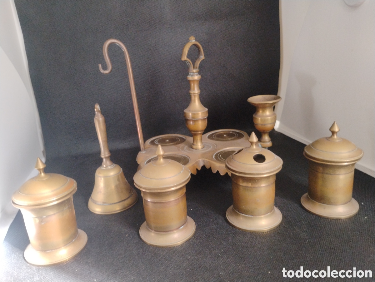 Antig&uuml;edades: Escribania en bronce siglo XIX - Foto 5