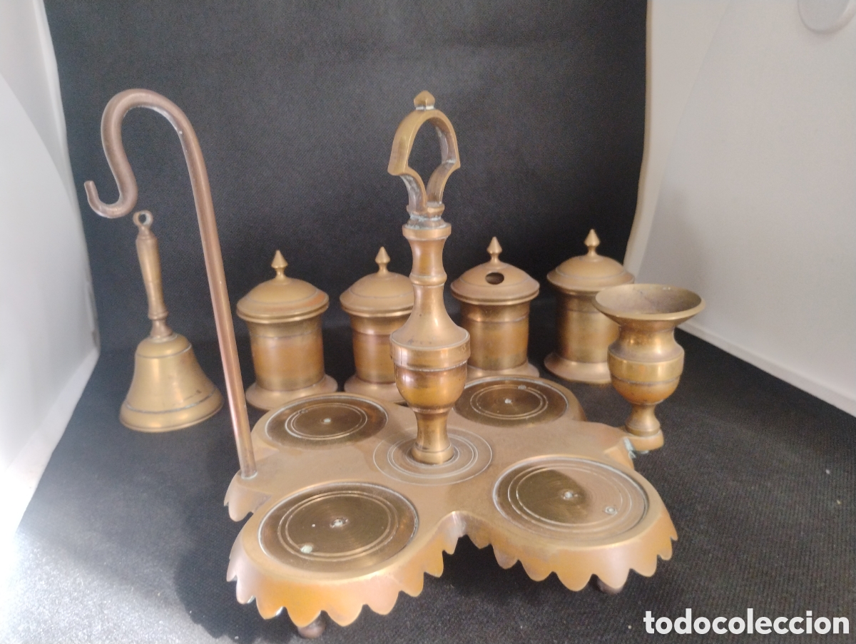 Antig&uuml;edades: Escribania en bronce siglo XIX - Foto 6
