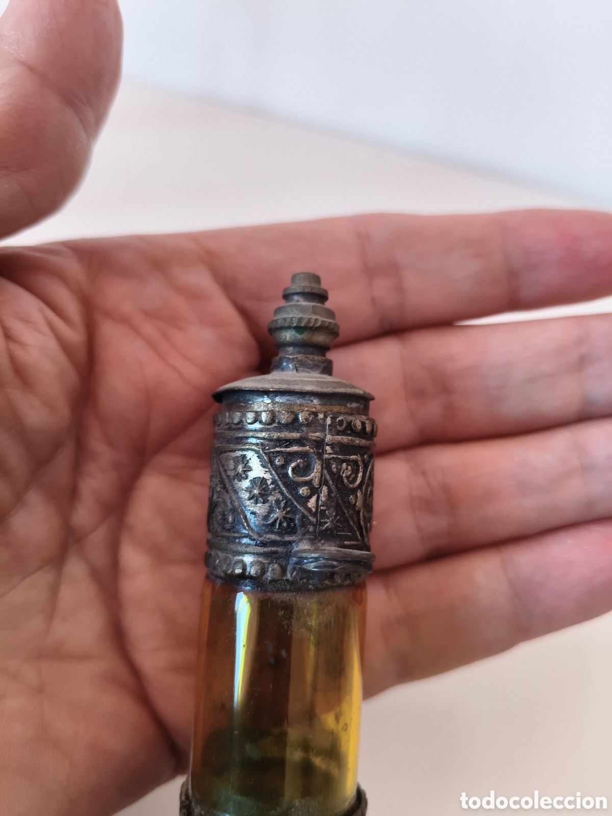 Antig&uuml;edades: Perfumero marroqu&iacute; cristal &aacute;mbar - Foto 3
