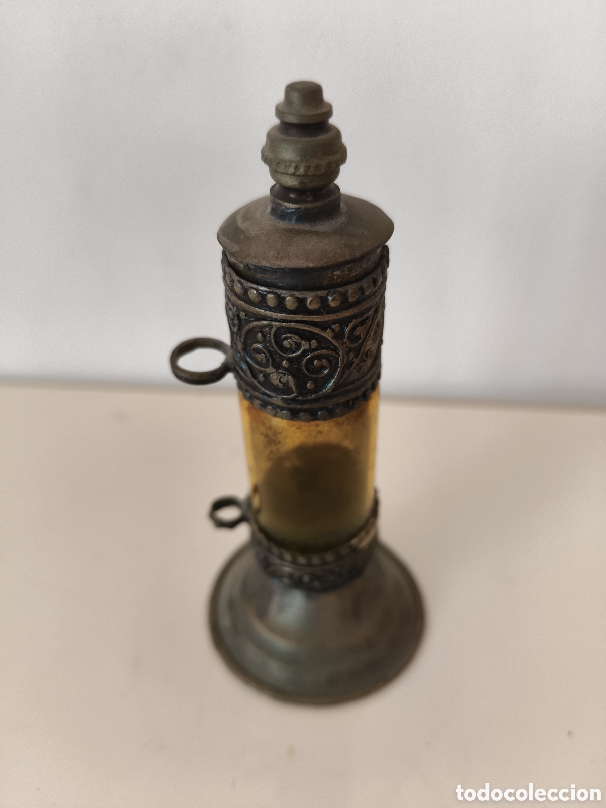 Antig&uuml;edades: Perfumero marroqu&iacute; cristal &aacute;mbar - Foto 6