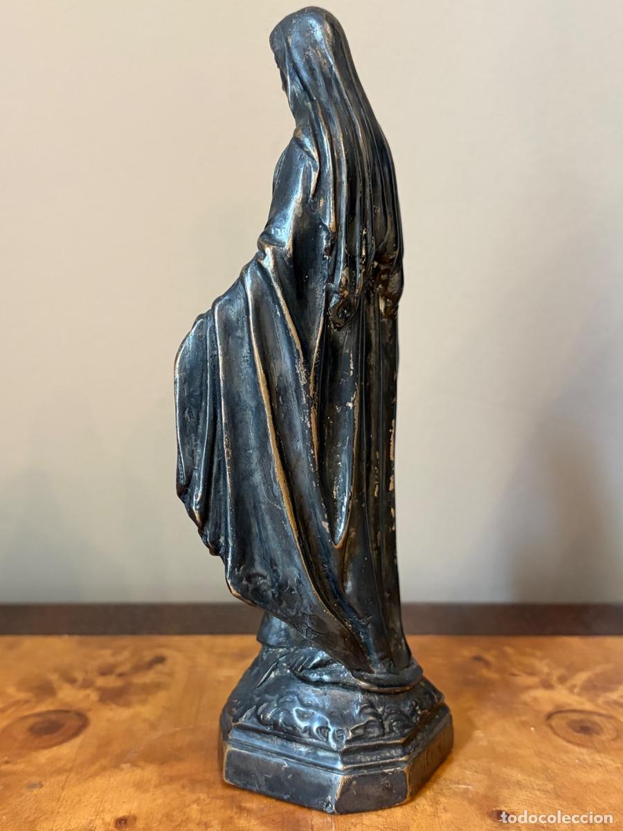 Antig&uuml;edades: ESCULTURA VIRGEN BRONCE PARIS - Foto 5