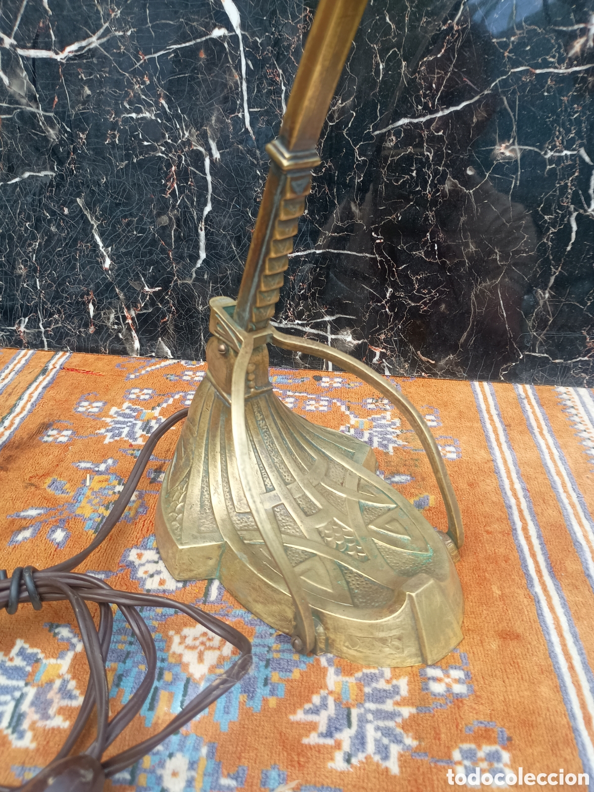 Antig&uuml;edades: L&aacute;mpara bronce Art Deco despacho - Foto 4